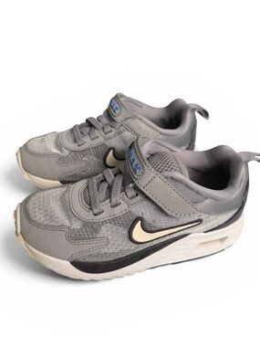 Nike Air Max Kids 10.5C Gray Sneakers Velcro Lace Running Shoes Toddler